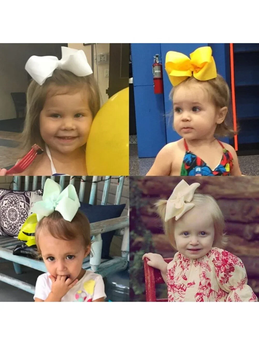 50 Large Grosgrain Hair Bows with Alligator Clips - Perfect for Toddlers